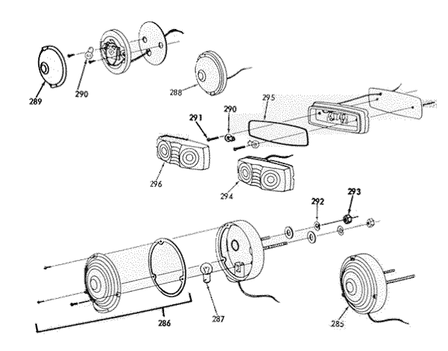 Lights diagram and parts list